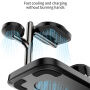 C09 3 az 1-ben mágneses vezeték nélküli állvány órával, hangfallal és háttérvilágítással iPhone / Apple Watch / AirPods készülékekhez - 25W - fekete