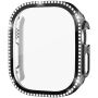 xDfind kövekkel kirakott behajtható tok edzett üveggel Apple Watch Ultra 49mm készülékhez - fekete