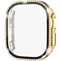 xDfind kövekkel kirakott behajtható tok edzett üveg Apple Watch Ultra 49mm - arany