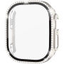 xDfind kövekkel kirakott Behajtható tok Edzett üveggel Apple Watch Ultra 49mm készülékhez - starlight