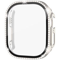 xDfind kövekkel kirakott Behajtható tok Edzett üveggel Apple Watch Ultra 49mm készülékhez - starlight