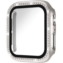xDfind kövekkel kirakott Behajtható tok Edzett üveg Apple Watch 46mm - starlight