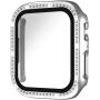 xDfind kövekkel kirakott Behajtható tok Edzett üveg Apple Watch 45mm - ezüst