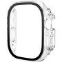xDfind fényes behajtható tok edzett üveggel Apple Watch Ultra 49mm számára - átlátszó