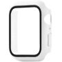 xDfind matt behajtható tok edzett üveggel Apple Watch 45mm számára - fehér