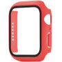 xDfind matt behajtható tok edzett üveggel Apple Watch 45mm-hez - piros