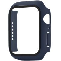 xDfind matt behajtható tok edzett üveggel Apple Watch 44mm-hez - sötétkék