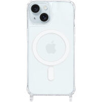 Átlátszó tok zsinórtartó fülekkel és MagSafe funkcióval iPhone 15 Plus készülékhez - víztiszta