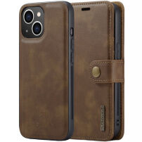 DG.MING 2in1 levehető flip cover tok - iPhone 13 - barna