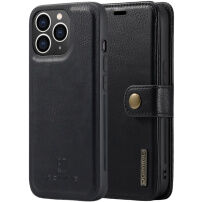 DG.MING 2in1 levehető flip cover tok - iPhone 13 Pro Max - fekete