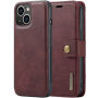 DG.MING 2in1 levehető flip cover tok - iPhone 14 - borvörös