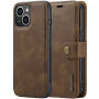 DG.MING 2in1 levehető flip cover tok - iPhone 14 - barna