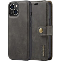 DG.MING 2in1 levehető flip cover tok - iPhone 14 Plus - sötétbarna