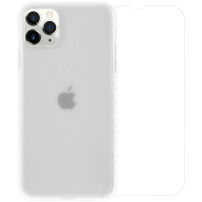 Divi matt tok megerősített szélekkel + edzett üveg - iPhone 11 Pro Max - fehér