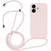 Szilikon tok zsinórral iPhone 17-hez - órózsaszín