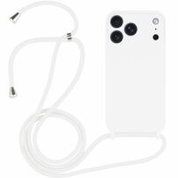 Szilikon tok zsinórral iPhone 17 Pro Max-hoz - fehér