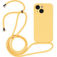 Szilikon tok zsinórral - iPhone 14 - sárga