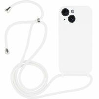 Szilikon tok zsinórral - iPhone 14 - fehér