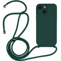 Szilikon tok zsinórral - iPhone 14 Plus - petróleum színű