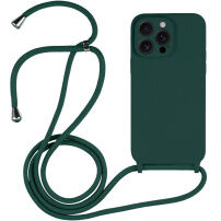 Szilikon tok zsinórral - iPhone 14 Pro - petróleum színű