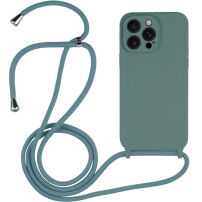 Szilikon tok zsinórral iPhone 13 Pro készülékhez - menta