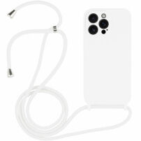 Szilikon tok zsinórral iPhone 13 Pro Max készülékhez - fehér