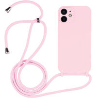 Szilikon tok zsinórral iPhone 12-höz - rózsaszín