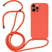 Szilikon tok zsinórral iPhone 12 Pro Max - narancssárga