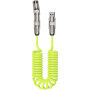 WEKOME WDC-80 2 az 1-ben spirál töltő- és adatkábel - USB-C / USB-A - USB-C / Lightning - 1,8 m - neonzöld