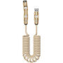 WEKOME WDC-80 2 az 1-ben spirálos töltő- és adatkábel - USB-C / USB-A - USB-C / Lightning - 1,8 m - bézs