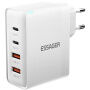 ESSAGER ES-CD37 gyorstöltő töltő adapter 2x USB-C / 2x USB-A portokkal - 100W - fehér