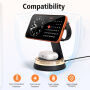 Q36-A Qi2 3 az 1-ben mágneses Vezeték nélküli Állvány lámpával iPhone / Apple Watch / AirPods számára - 25W - fekete
