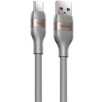 WEKOME WDC-C31 szőtt töltő- és adatkábel - USB-A - USB-C - 1,2 m - szürke