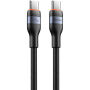 WEKOME WDC-C32 fontott töltő- és adatkábel - USB-C - USB-C - 2 m - fekete