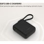 FIXED Zen 10 Loop powerbank beépített USB-C kábellel és USB-C / USB-A portokkal - 10 000 mAh - fekete