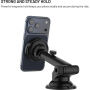 FIXED MagCool 2 XL mágneses autós tartó szélvédőre és műszerfalra vezeték nélküli töltéssel iPhone-hoz - fekete