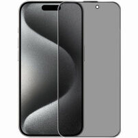 Rurihai edzett Anti-Spy üveg fekete kerettel iPhone 15 Pro