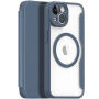 DUX DUCIS Skin X flip cover tok MagSafe -vel - iPhone 14 - sötétkék