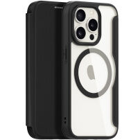 DUX DUCIS Skin X flip cover tok MagSafe -vel - iPhone 15 Pro - fekete