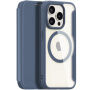 DUX DUCIS Skin X flip cover tok MagSafe -vel - iPhone 15 Pro - sötétkék