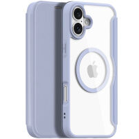 DUX DUCIS Skin X Flip tok MagSafe-el* iPhone 16 Plus készülékhez - kék szürke