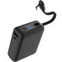 FIXED Zen 10 Loop powerbank beépített USB-C kábellel és USB-C / USB-A portokkal - 10 000 mAh - fekete