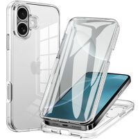 Kétrészes tok iPhone 17-hez, elől-hátul – átlátszó