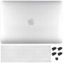 ENKAY 3az1-ben fényes tok ultra vékony EU billentyűzet védővel és port dugókkal - MacBook Pro 15" Touch Bar -al (A1707 / A1990) - tiszta