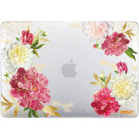 ENKAY fényes transzparens tok mintával - MacBook Pro 16" (A2485 / A2780 / A2991 / A3186 / A3403) - bazsarózsa