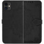 Dombornyomott flip cover tok - mandala és ornamentum - iPhone 11 - fekete