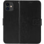 Dombornyomott flip cover tok - pillangó és virágok - iPhone 11 - fekete