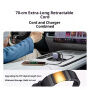 UGREEN EC604 autós töltő készlet 2x USB-C / USB-A porttal és visszahúzható USB-C Kábel - 145W - 70 cm - szürke