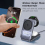 Q29 Qi2.2 3v1 összecsukható mágneses Vezeték nélküli Állvány iPhone / Apple Watch / AirPods készülékekhez - 25W - szürke