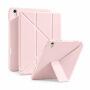 XDcase Y-fold Behajtható tok origami Állvány-nyal és Apple Pencil tartóval iPad 10,9" (2022) / 11" (2025) készülékhez - rózsaszín